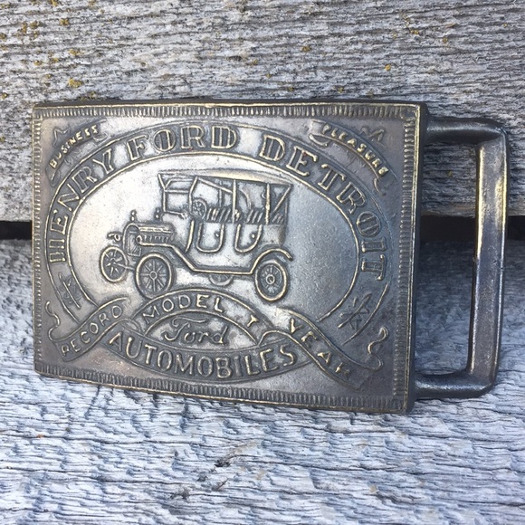 Vintage Belt Buckle Henry Ford Record Year Model T